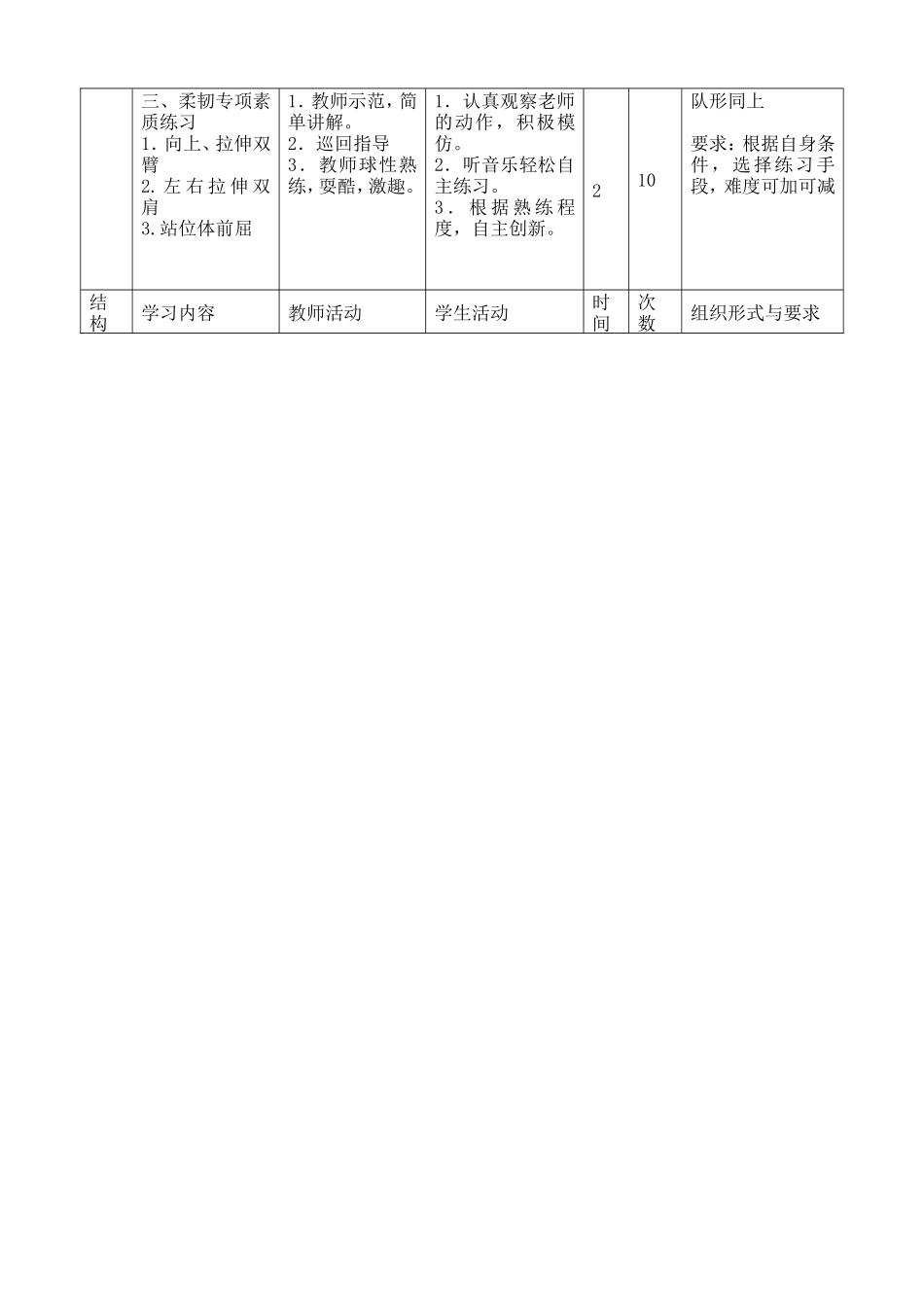 水平二-“坐位体前屈”测试教学设计_第3页