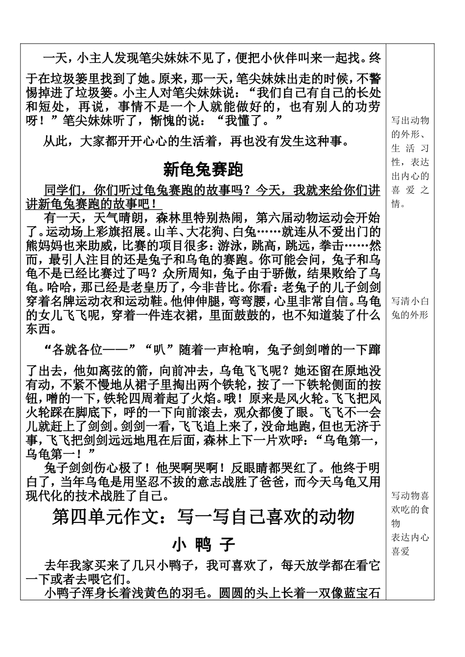 四年级上册语文各单元作文类型及范文_第3页