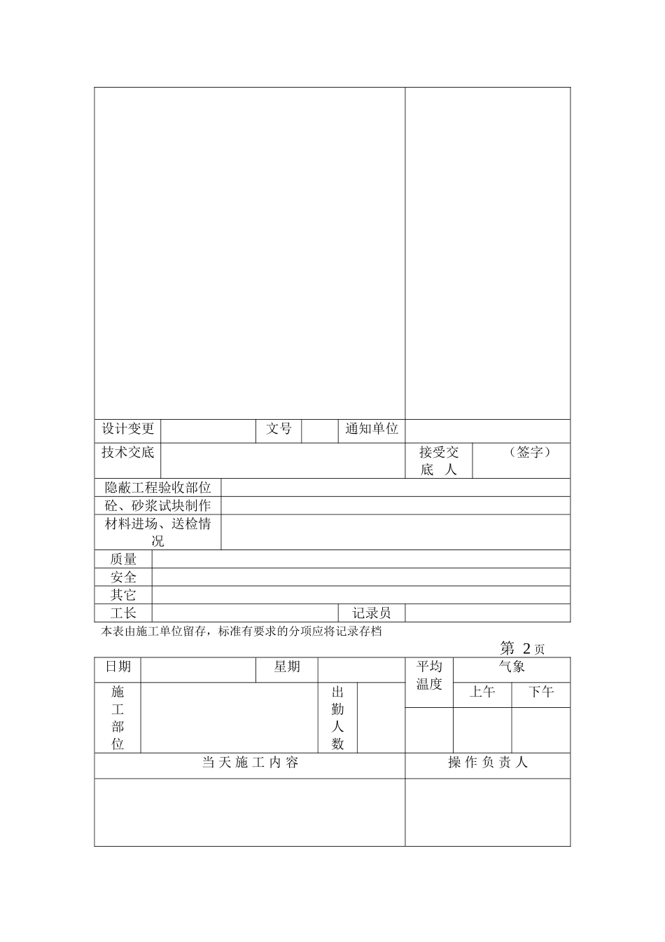 施工日志表格版_第2页