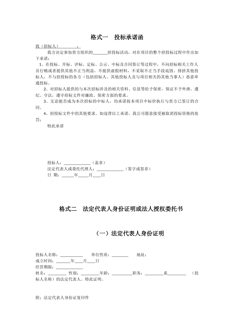 投标书格式范本_第2页