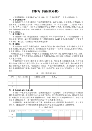 如何写《项目策划书》