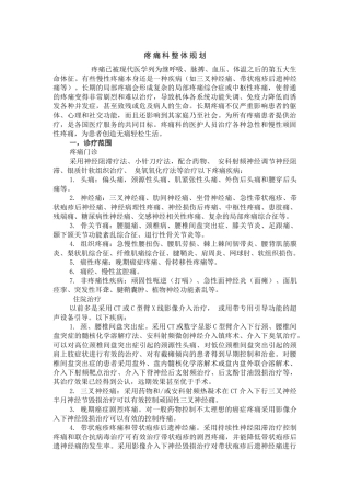 疼痛科整体规划方案全
