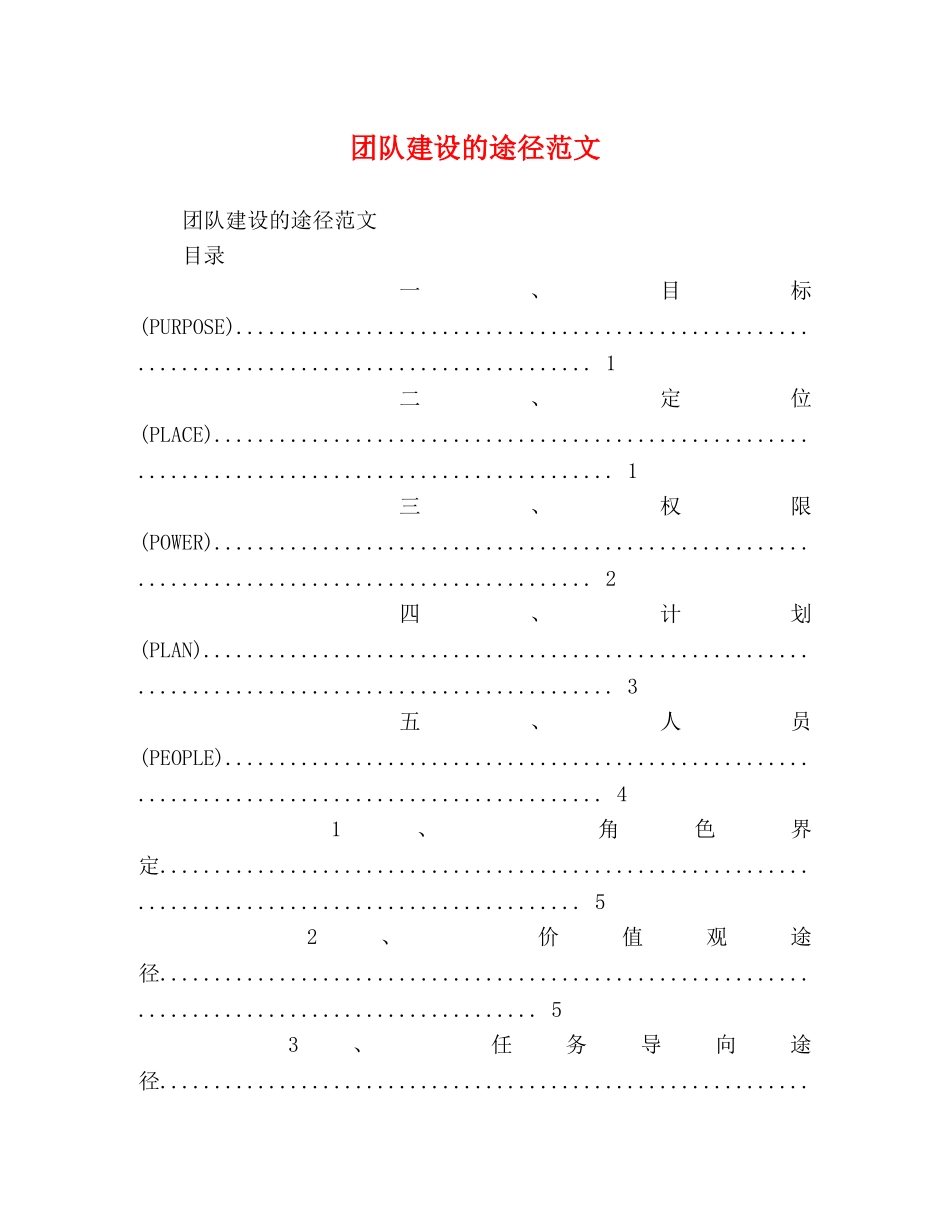 团队建设的途径范文 _第1页