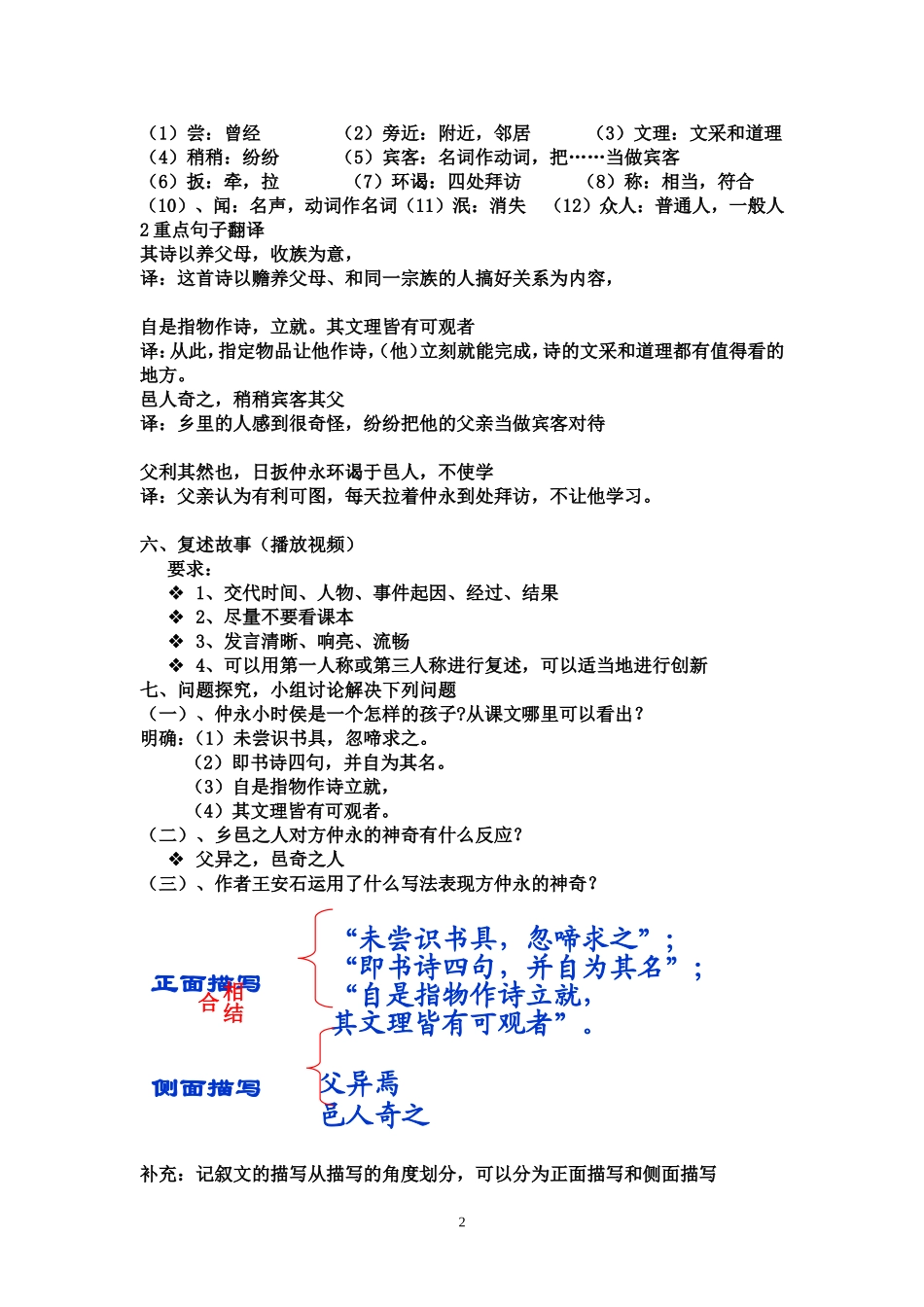 《伤仲永》教学设计(精品公开课)_第2页