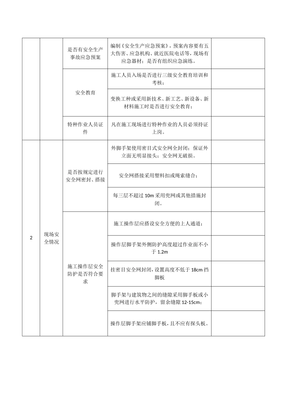 施工现场安全生产及文明施工检查表_第2页