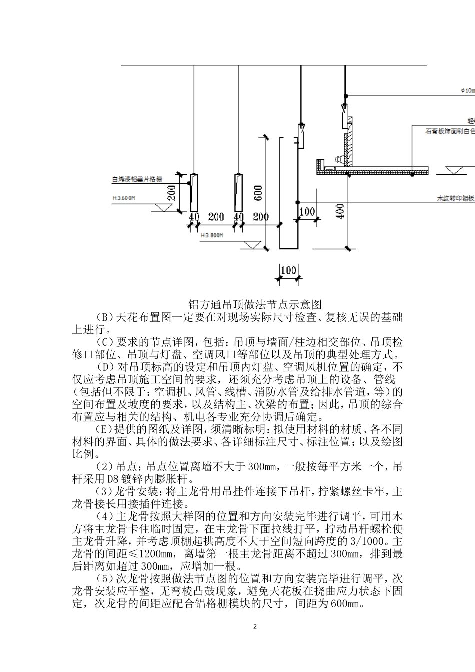 天棚铝方通、格栅面层吊顶施工_第2页