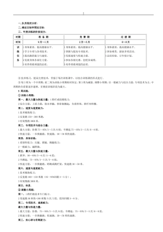 田径训练计划详细版