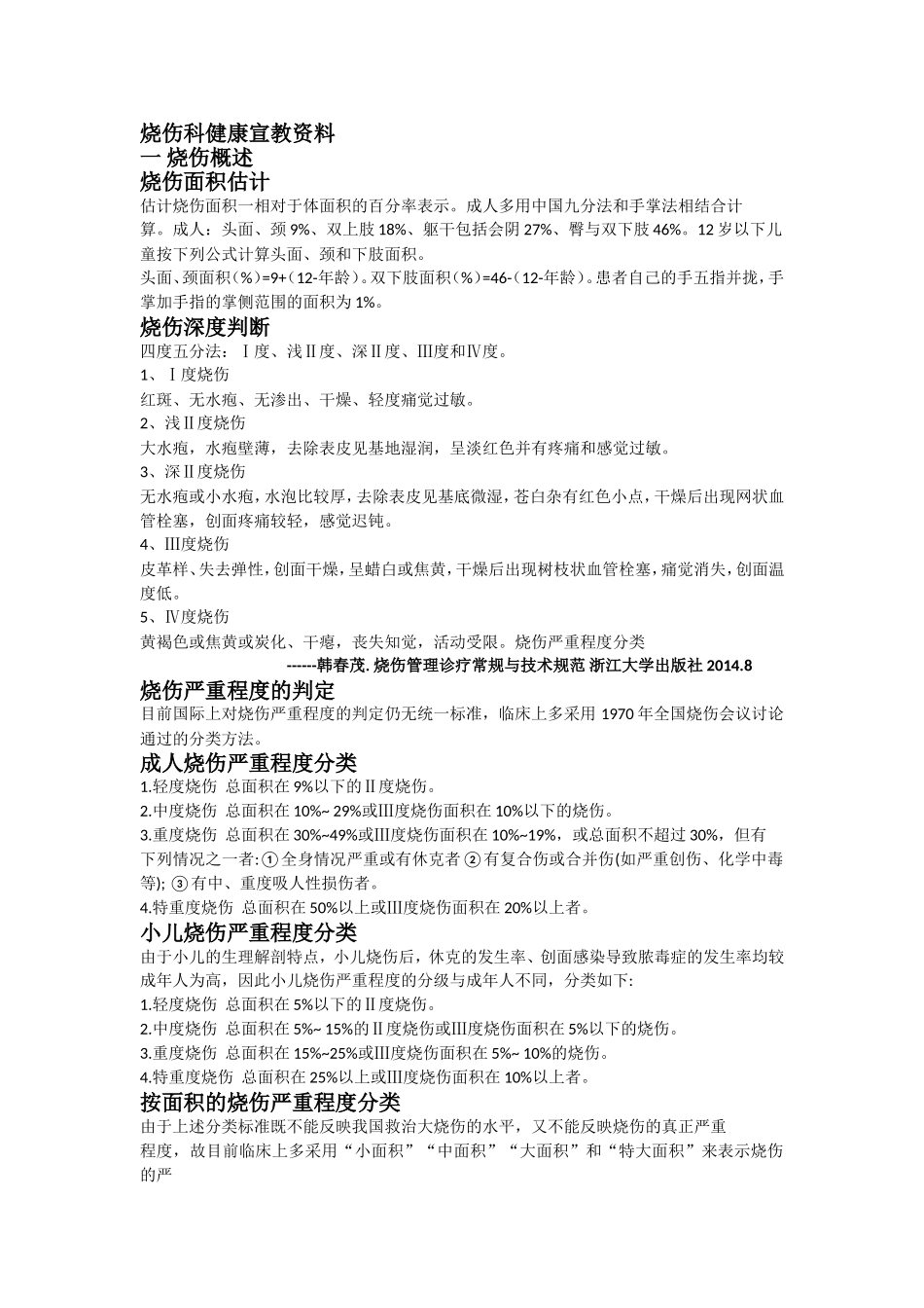 烧伤科健康宣教资料.文档_第1页