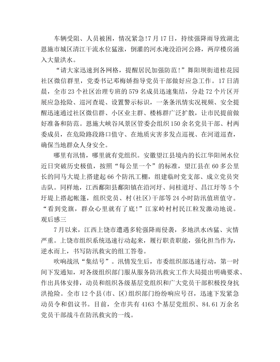 观看党旗飞扬_抗洪个人有感 _第3页