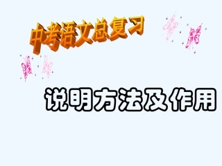 中考语文复习专题课件 说明方法及作用