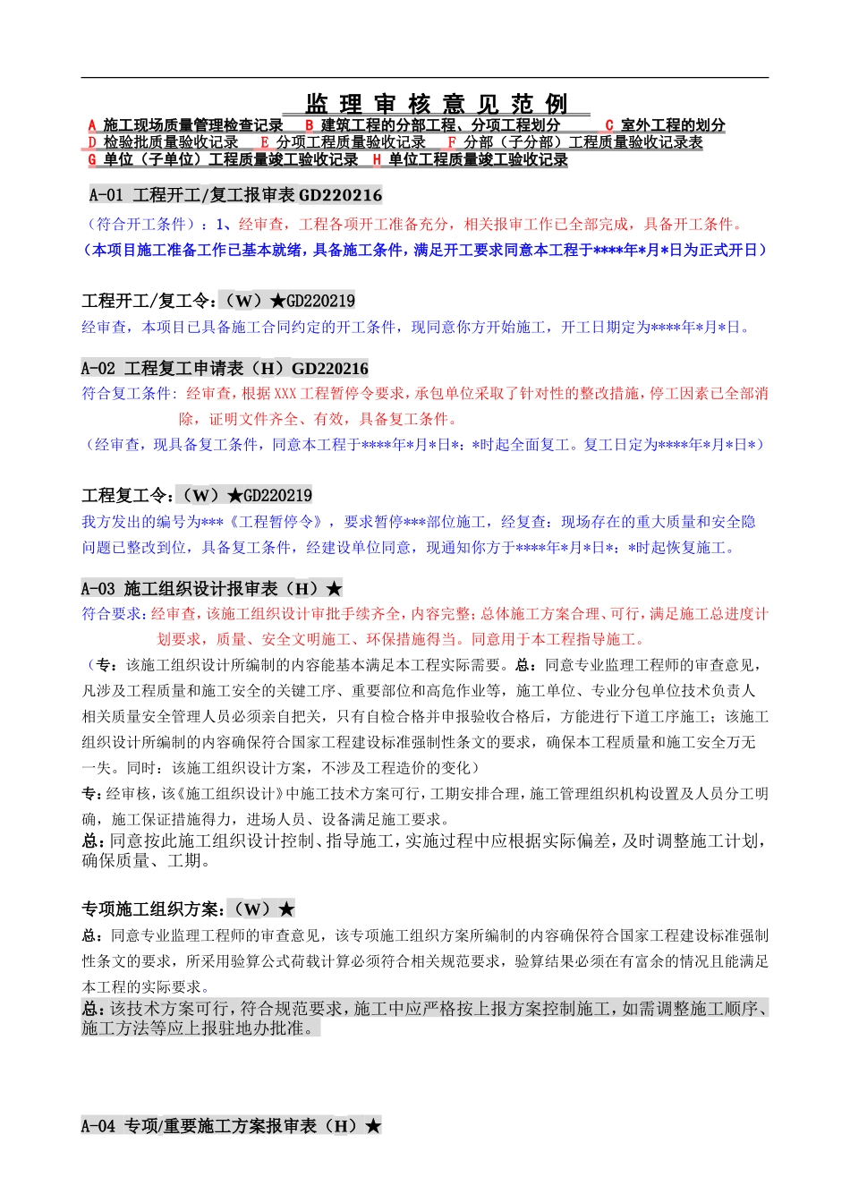 (经典)监理审核意见范例_第1页