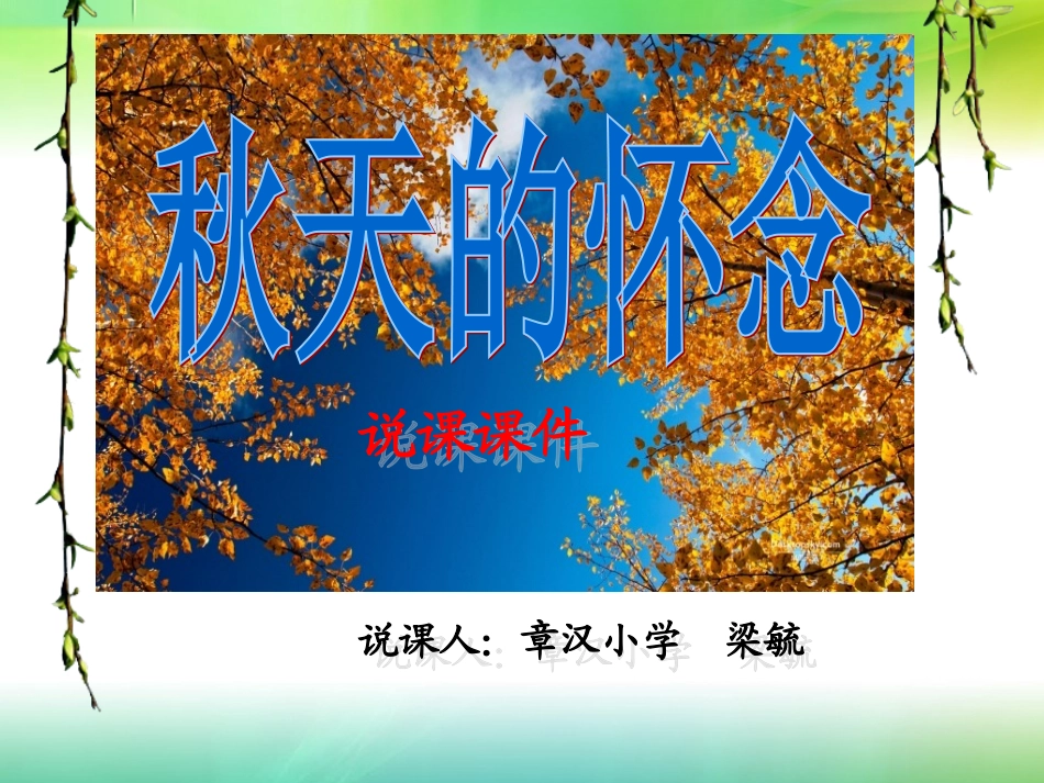 秋天的怀念说课_第1页