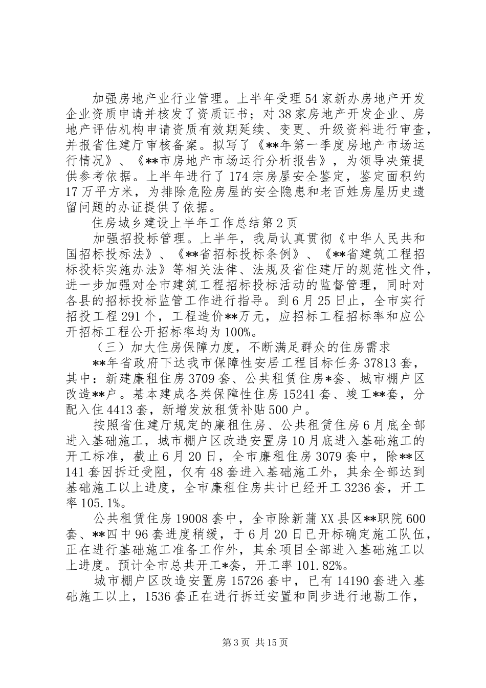 住房城乡建设上半年工作总结_第3页