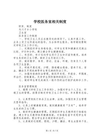学校医务室相关制度