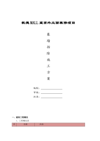 外立面幕墙拆除方案