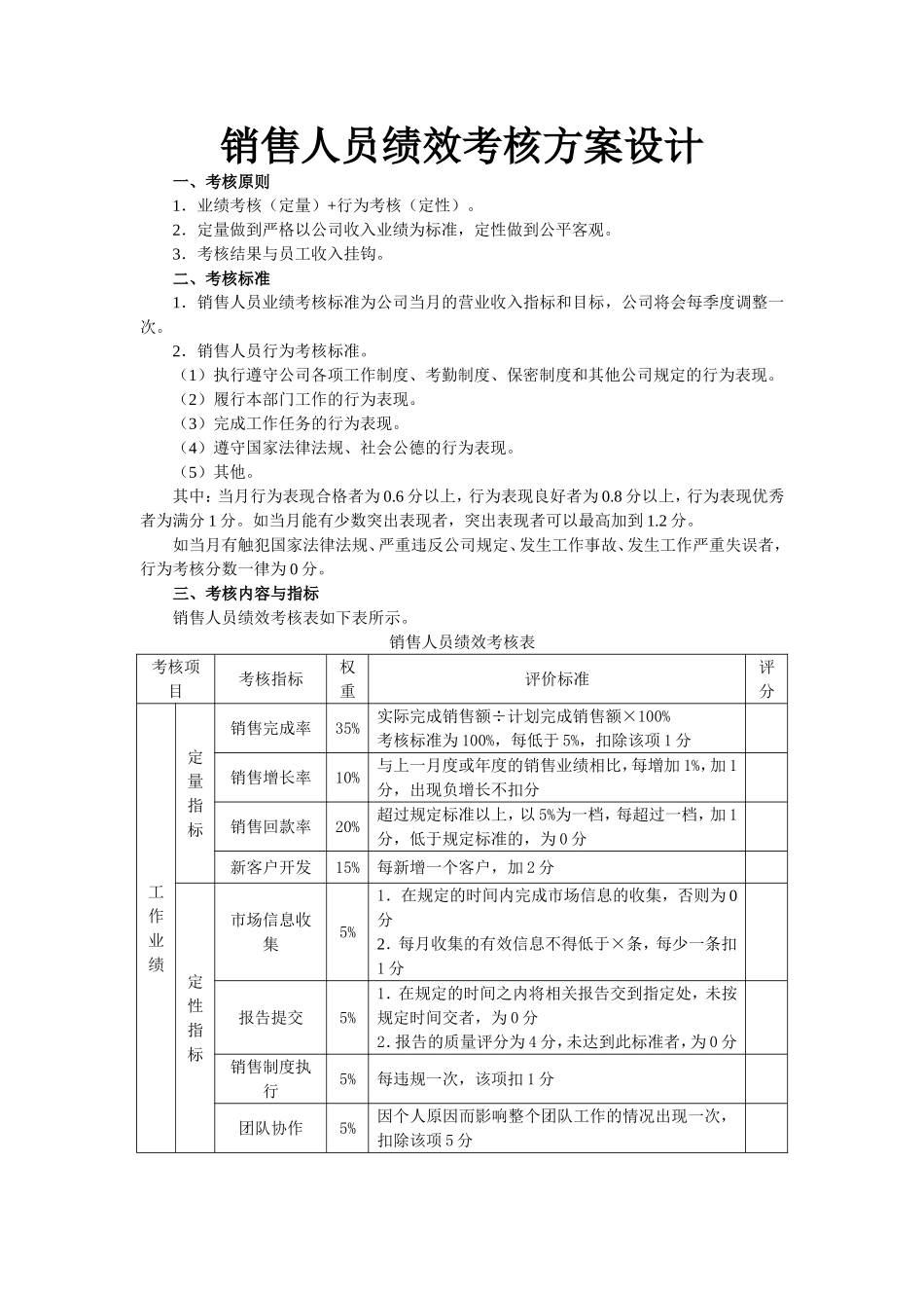 如何有效考核销售人员绩效_第1页
