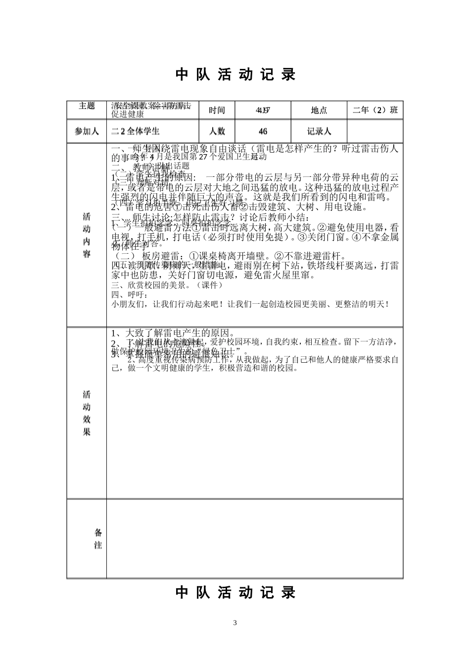 少先队中队活动记录表_第3页