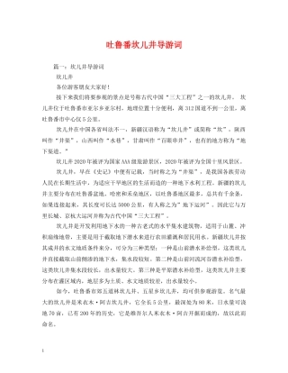 吐鲁番坎儿井导游词 