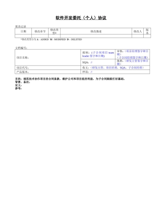 软件开发委托协议(个人)