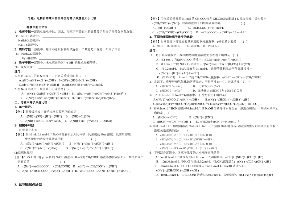 专题离子浓度_第1页