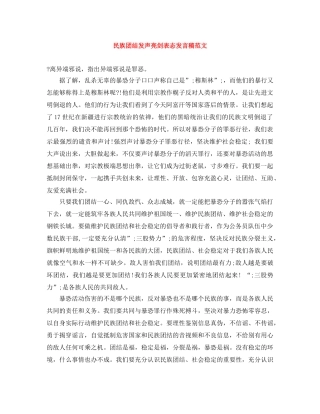 民族团结发声亮剑表态发言稿范文 