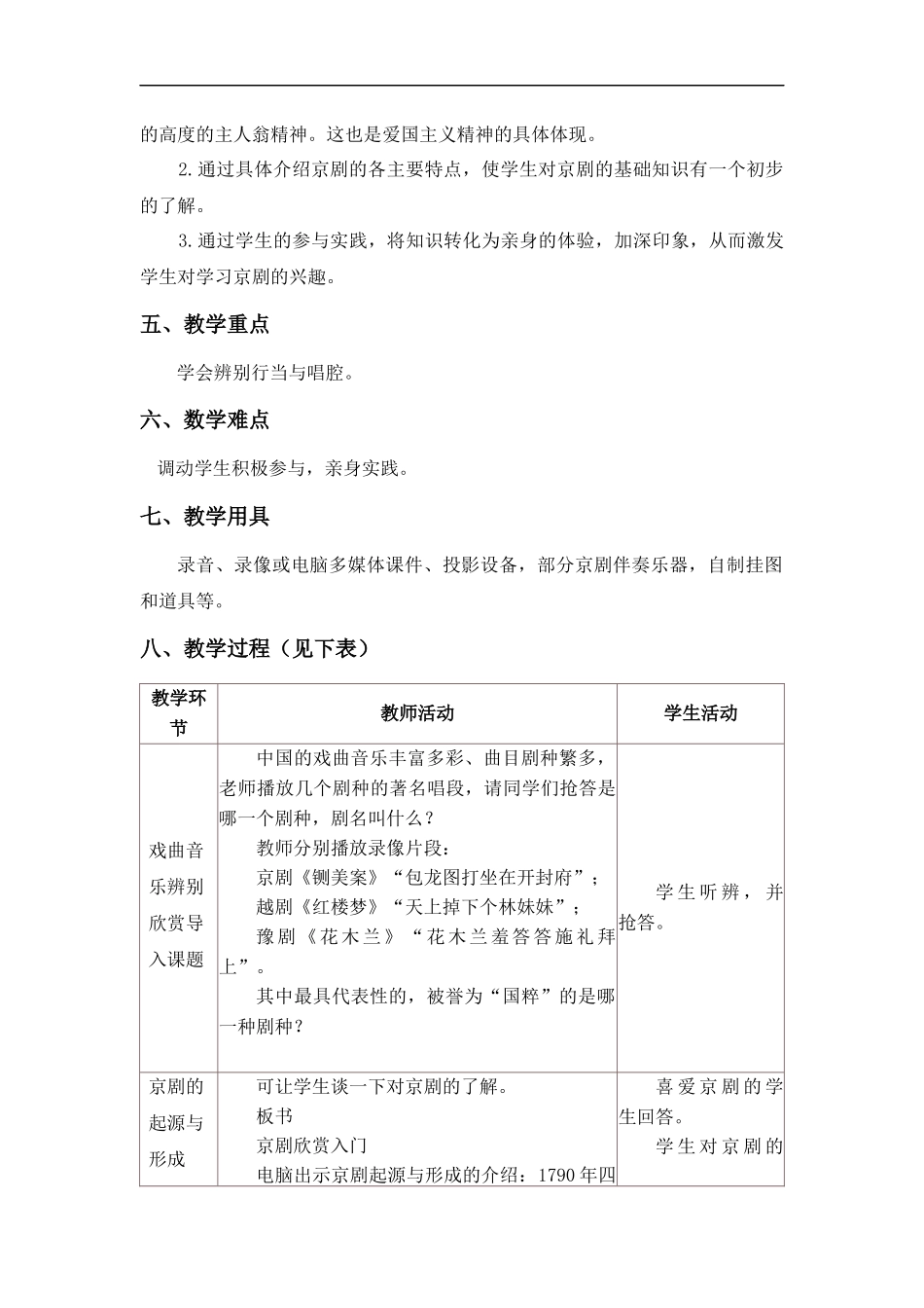 《京剧欣赏入门》教学设计_第2页