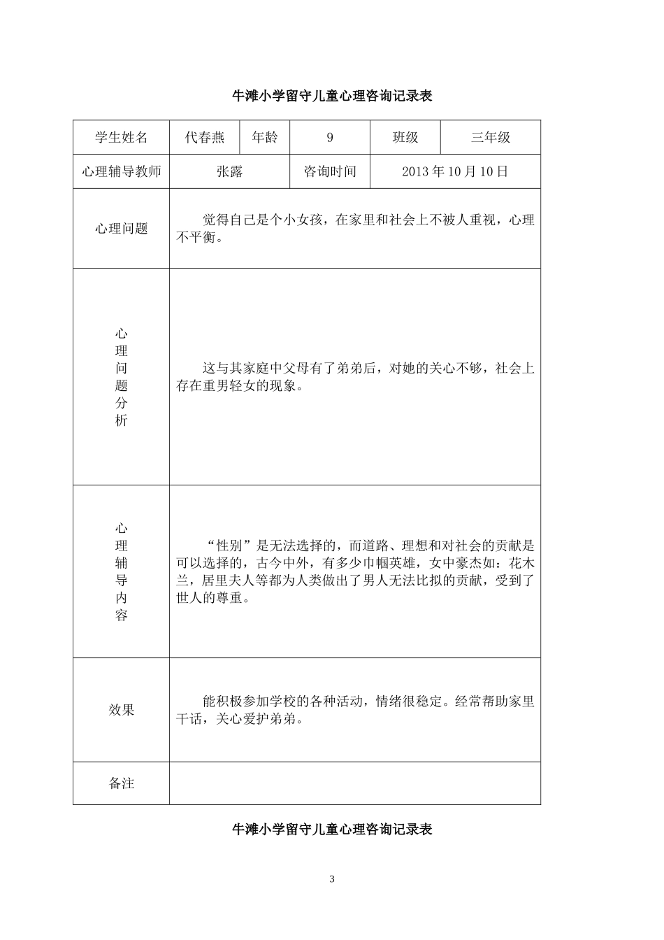 三四班留守儿童心理辅导记录表-(1)_第3页