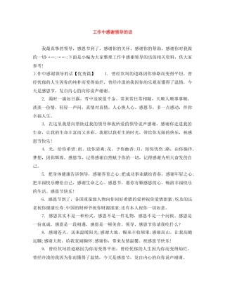 工作中感谢领导的话 