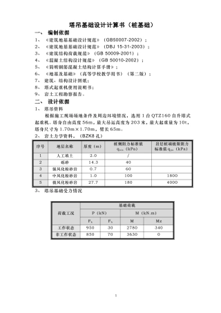 塔吊基础设计计算书(桩基础)