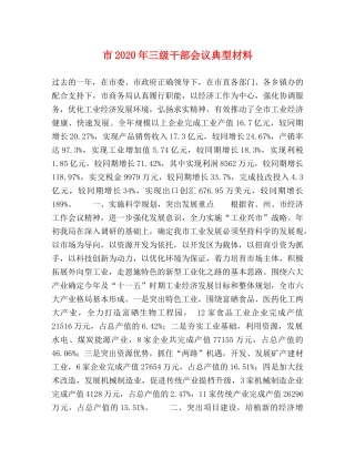 市2024年三级干部会议典型材料 