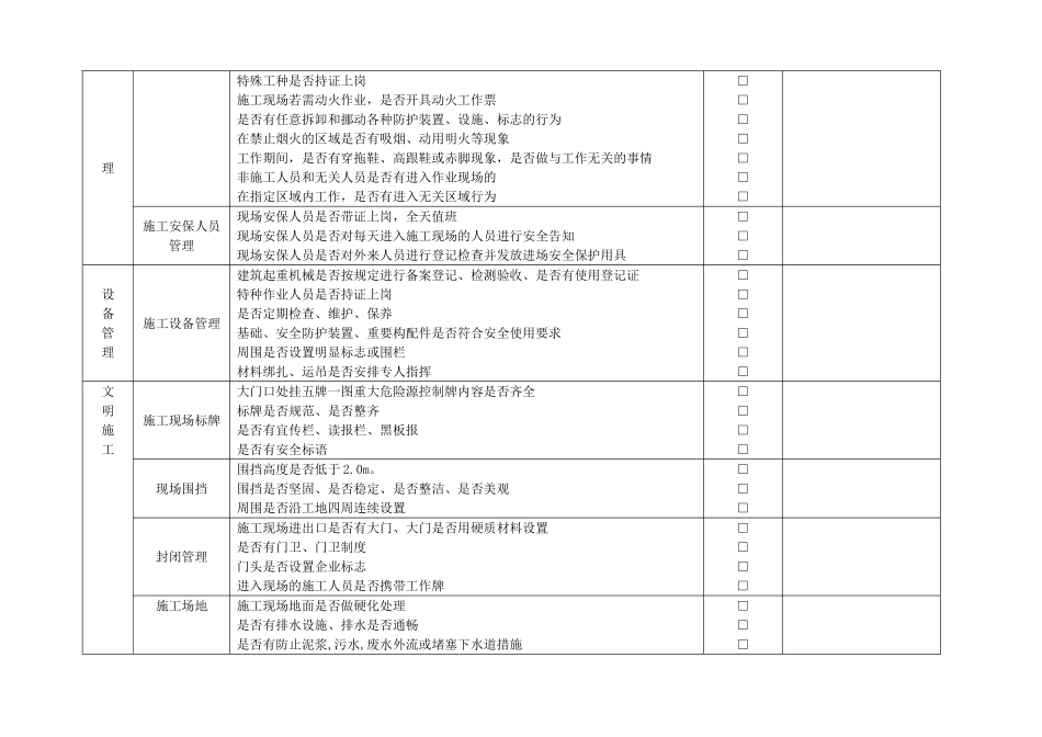 施工现场安全检查表_第2页