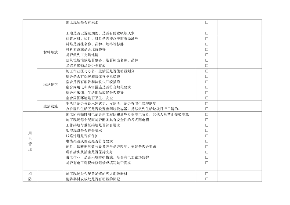 施工现场安全检查表_第3页