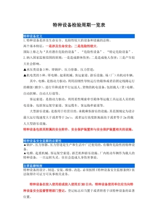 特种设备检验周期一览表