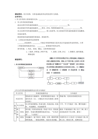 外力作用和地表形态(配套课堂练习-带答案)