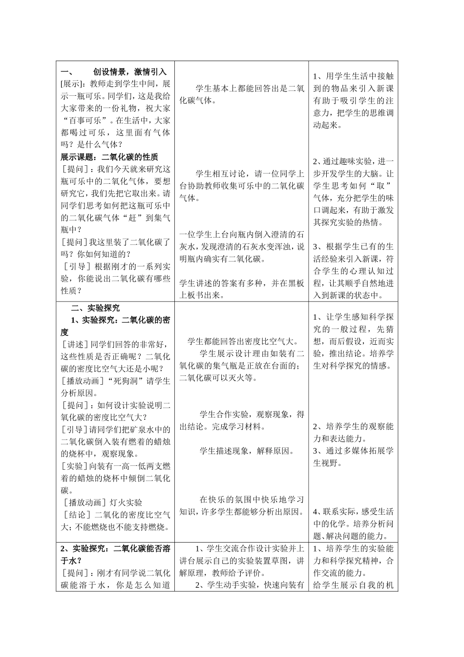 《二氧化碳的性质》教学设计_第2页