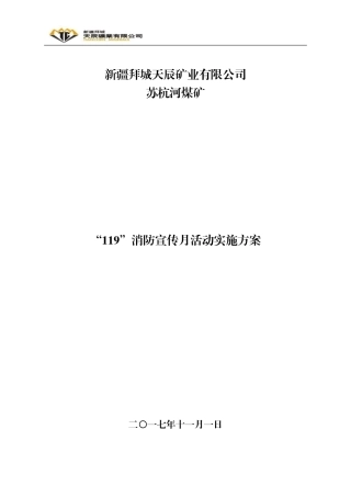 “119”消防宣传月活动实施方案