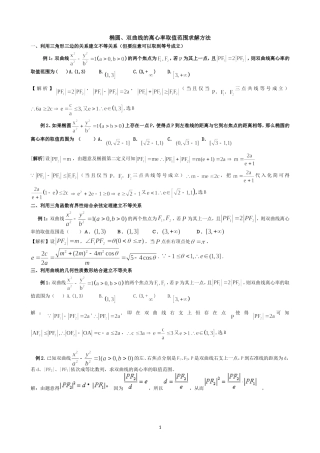椭圆、双曲线的离心率取值范围求解方法