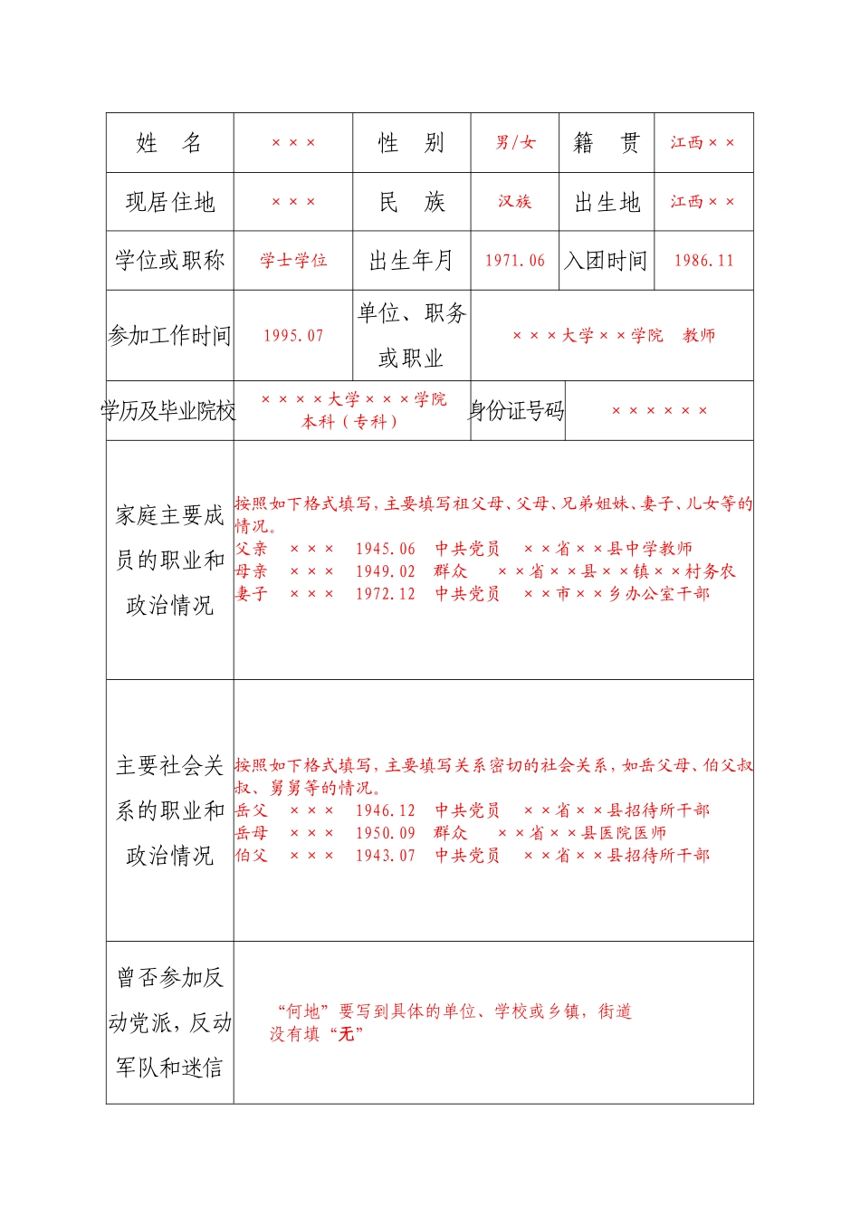 入党积极分子培养考察登记表(2015新版)_第2页