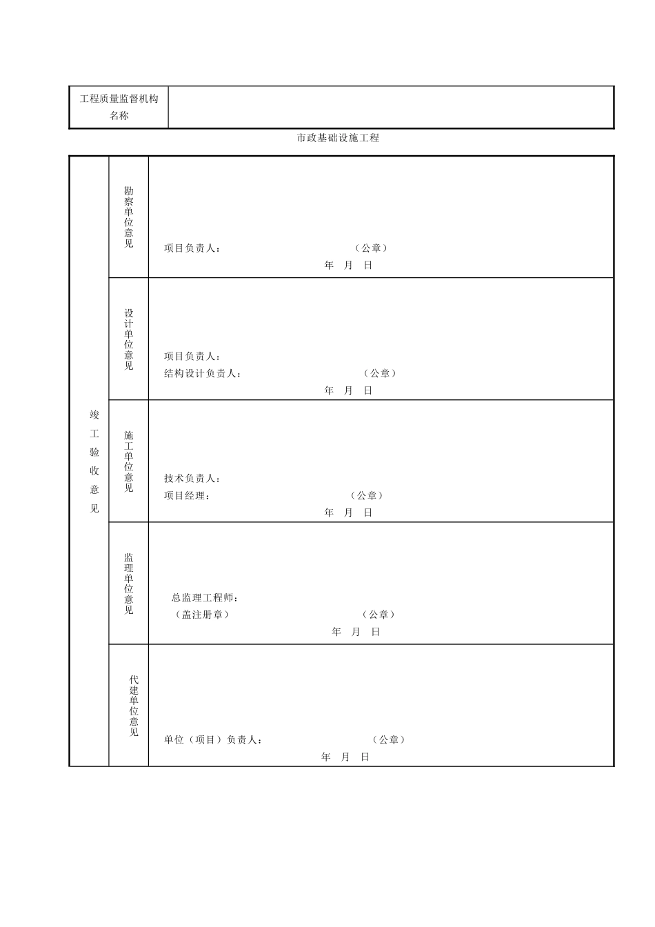 市政竣工验收备案表_第3页