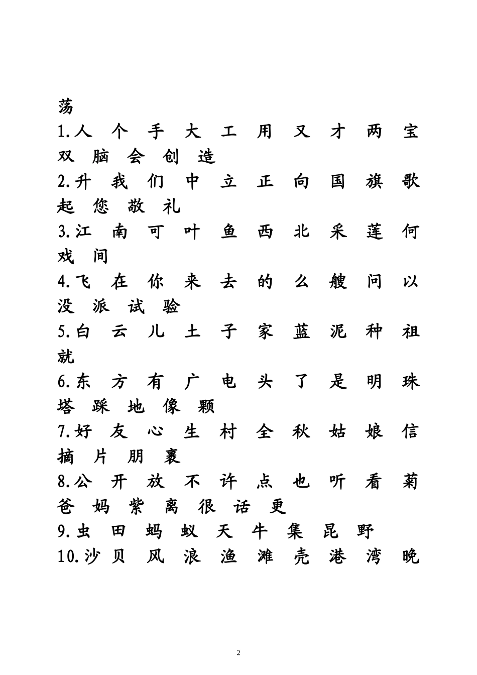 苏教版小学语文教材一至六年级生字表_第2页