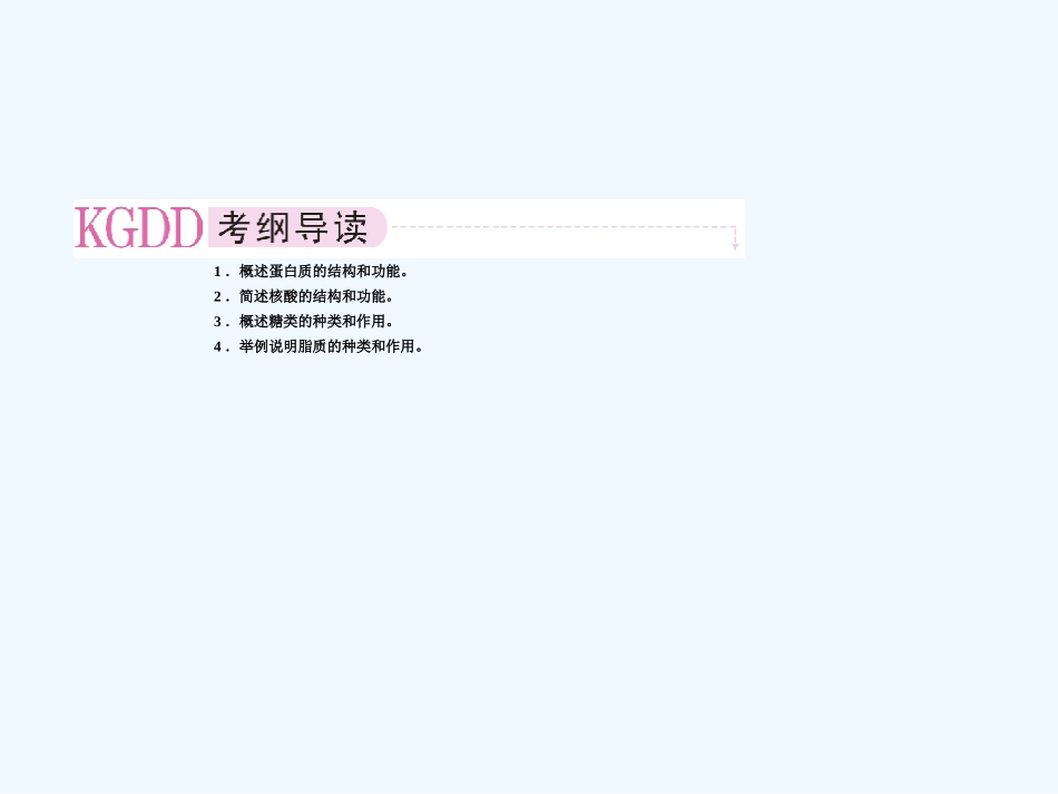 【精品】2011届高考生物第一轮复习经典学案 1-3 组成生物体的有机化合物课件_第2页