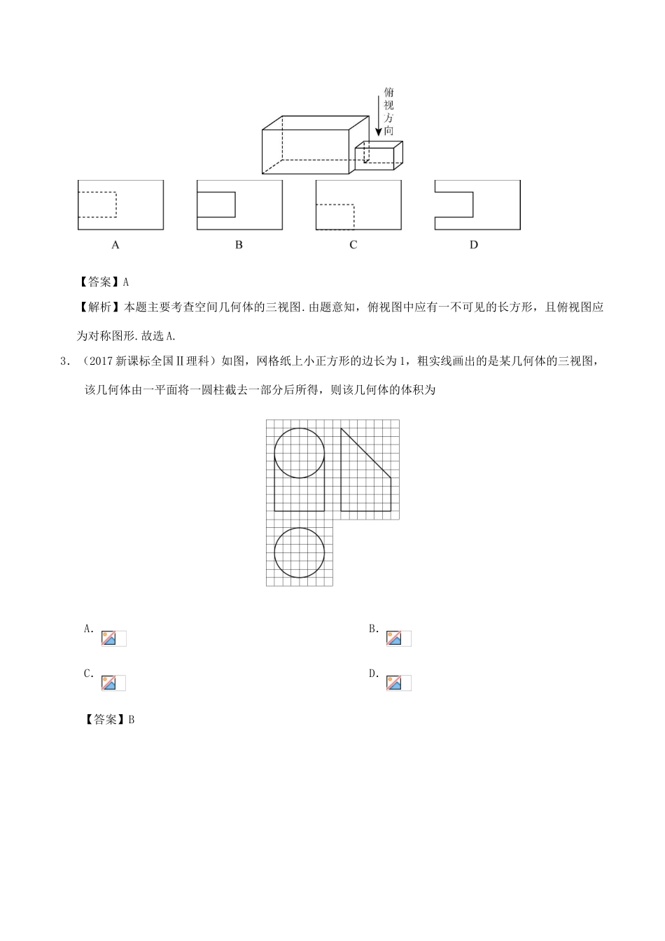 高考数学 常考题型 专题01 三视图问题 理-人教版高三全册数学试题_第2页