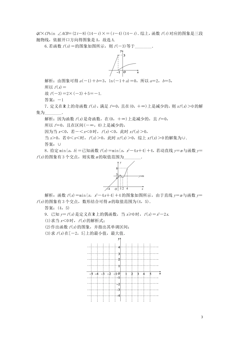 高考数学一轮复习 第二章 函数概念与基本初等函数 第7讲 函数的图像练习 理 北师大版-北师大版高三全册数学试题_第3页