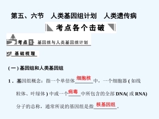【创新设计】2011届高考生物一轮复习 3-2-5、6 人类基因组计划　人类遗传病课件 中图版必修2