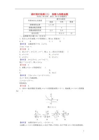 山东省济宁市高考数学一轮复习 8指数与指数函数限时检测 新人教A版-新人教A版高三全册数学试题