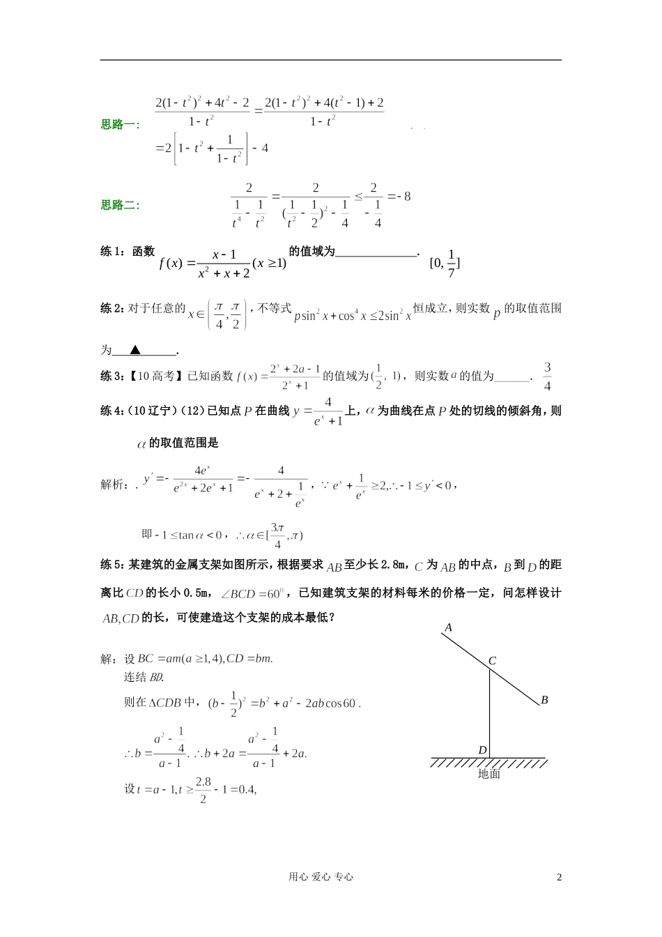 高考数学一轮复习 值域求法知识梳理 苏教版_第2页