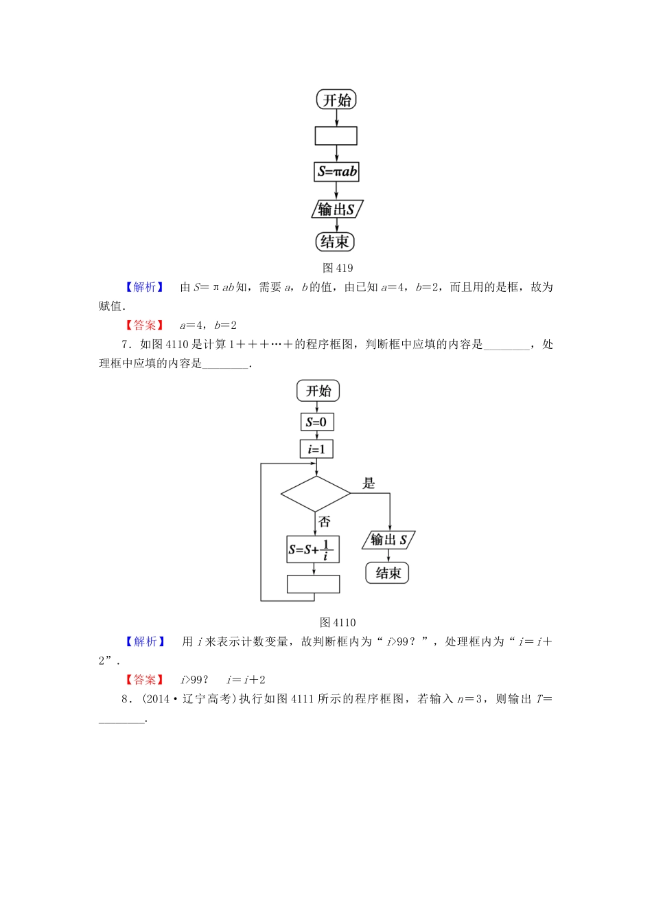 高中数学 第四章 框图 学业分层测评12 流程图 新人教A版选修1-2-新人教A版高一选修1-2数学试题_第3页