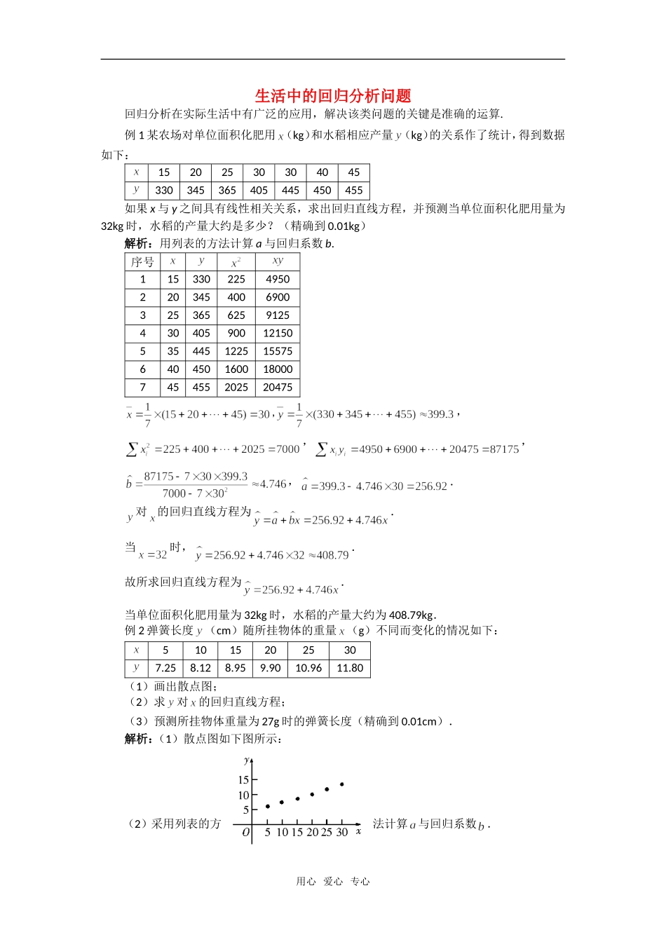 高考数学复习点拨 生活中的回归分析问题_第1页
