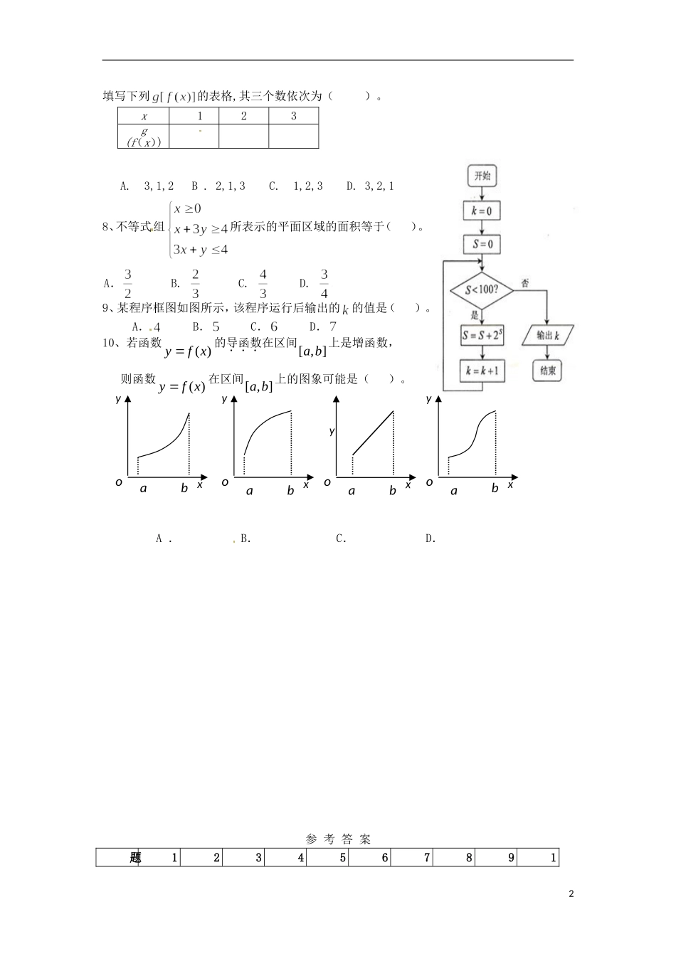 高考数学 选择题常考考点专练6_第2页