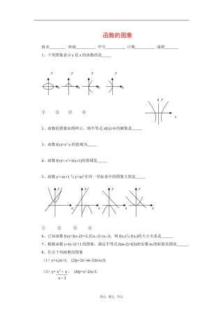 江苏省安宜高级中学鲁垛校区高一数学作业：函数的图象（苏教版必修1）